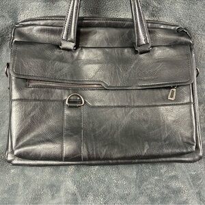 Jeep Charcoal Leather Men's Briefcase